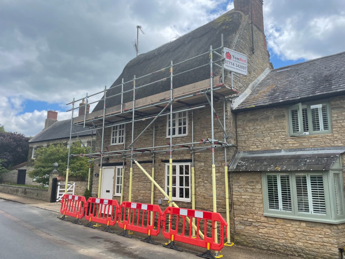 Scaffolding for new thatched roof in Weston Underwood Scaffolding for new thatched roof in Weston Underwood