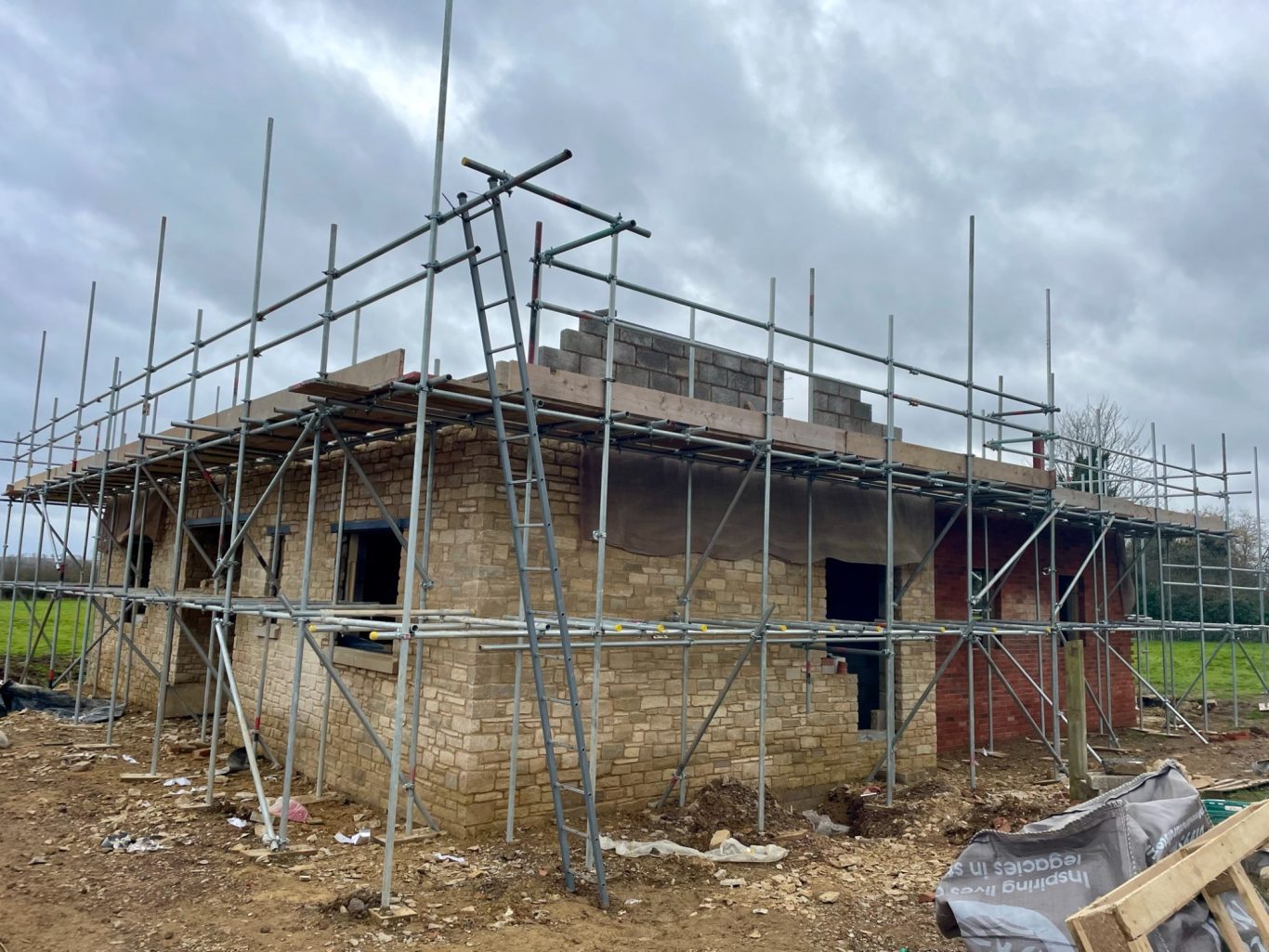 Scaffolding for new build in Greens Norton Scaffolding for new build in Greens Norton