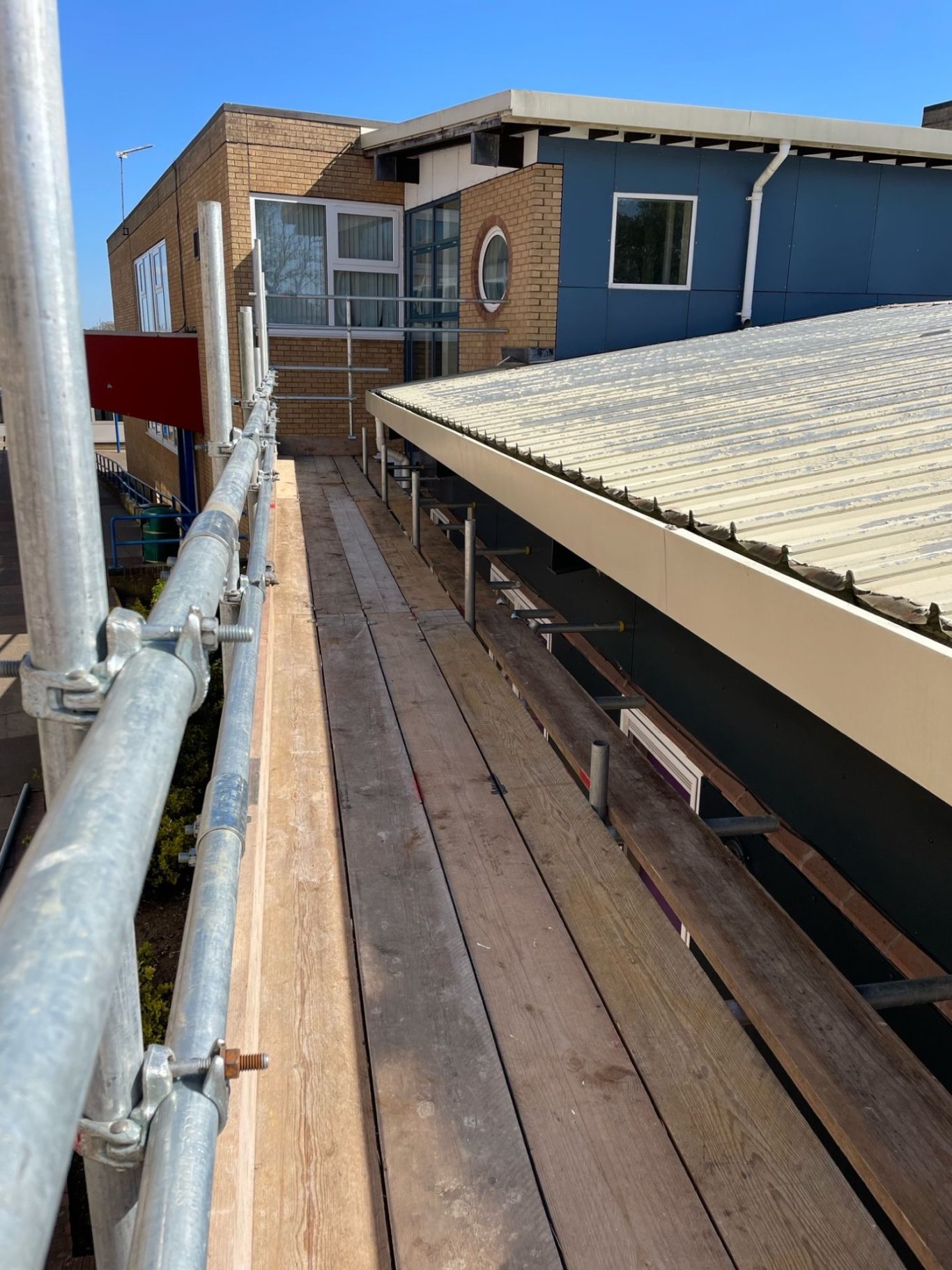 Scaffolding for school roof repairs in Olney Scaffolding for school roof repairs in Olney