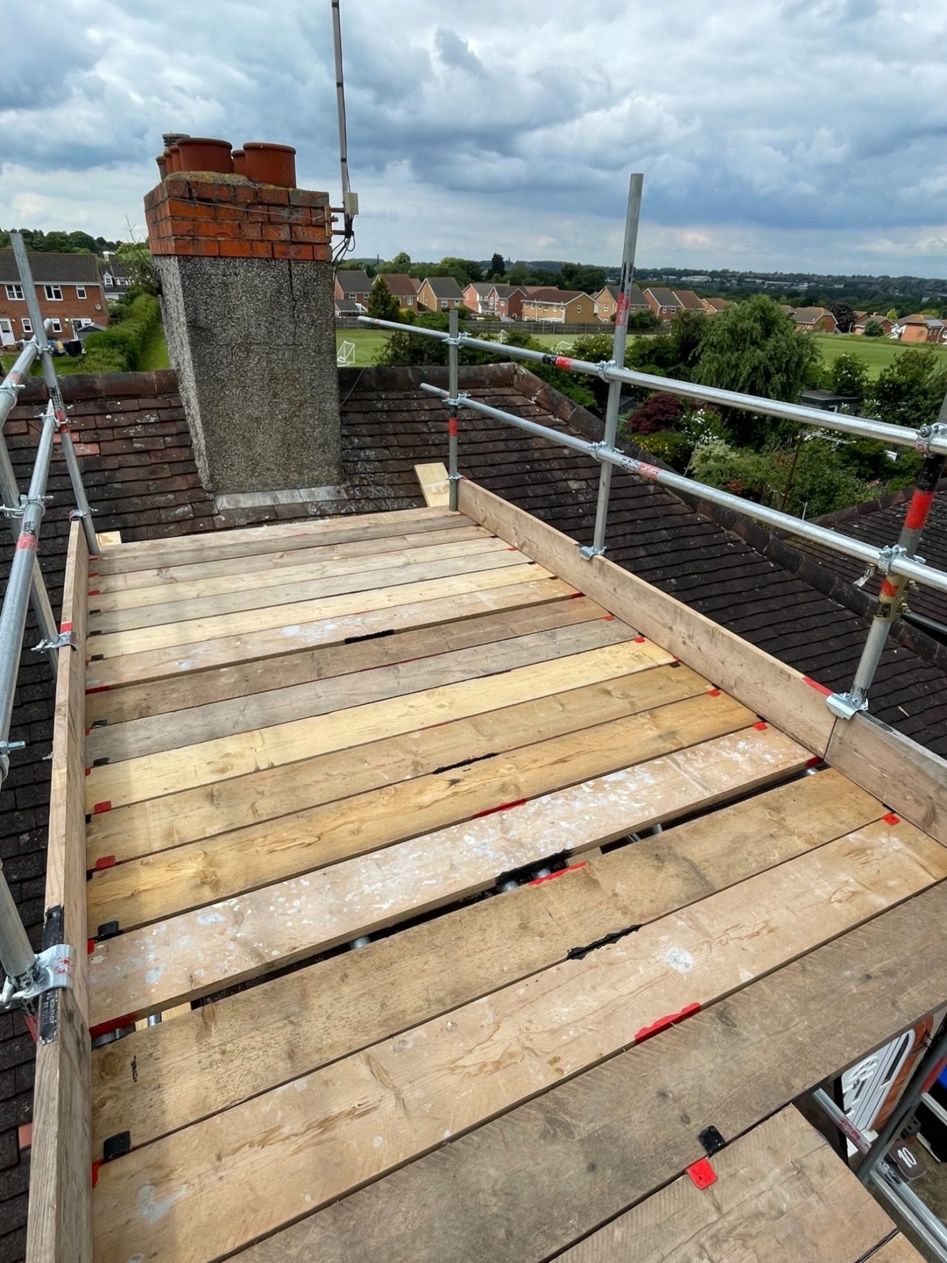 Scaffold platform for Chimney access in Northampton Scaffold platform for Chimney access in Northampton
