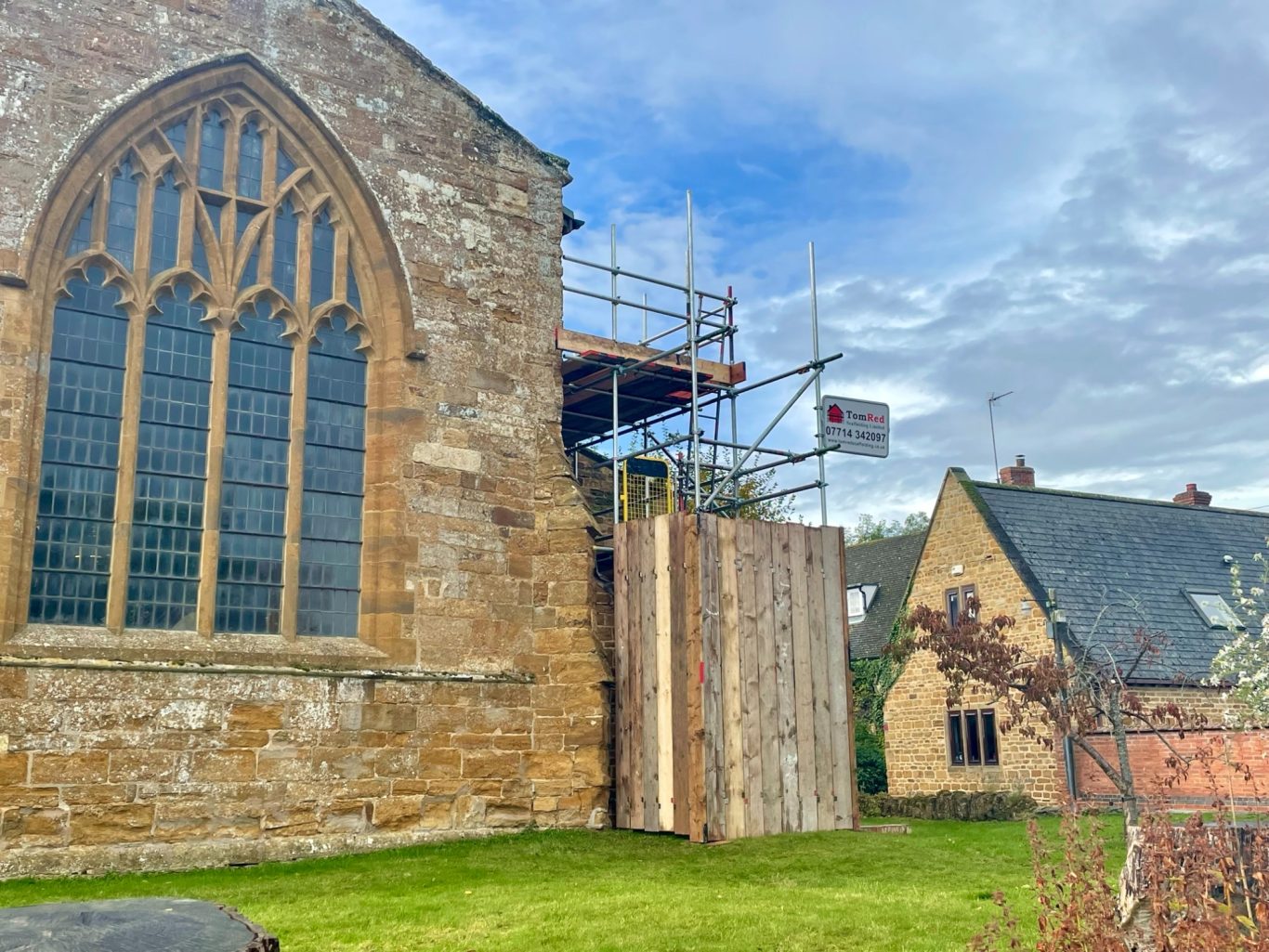 Scaffolding for masonry and stonework to Rothersthorpe Church Scaffolding for masonry and stonework to Rothersthorpe Church