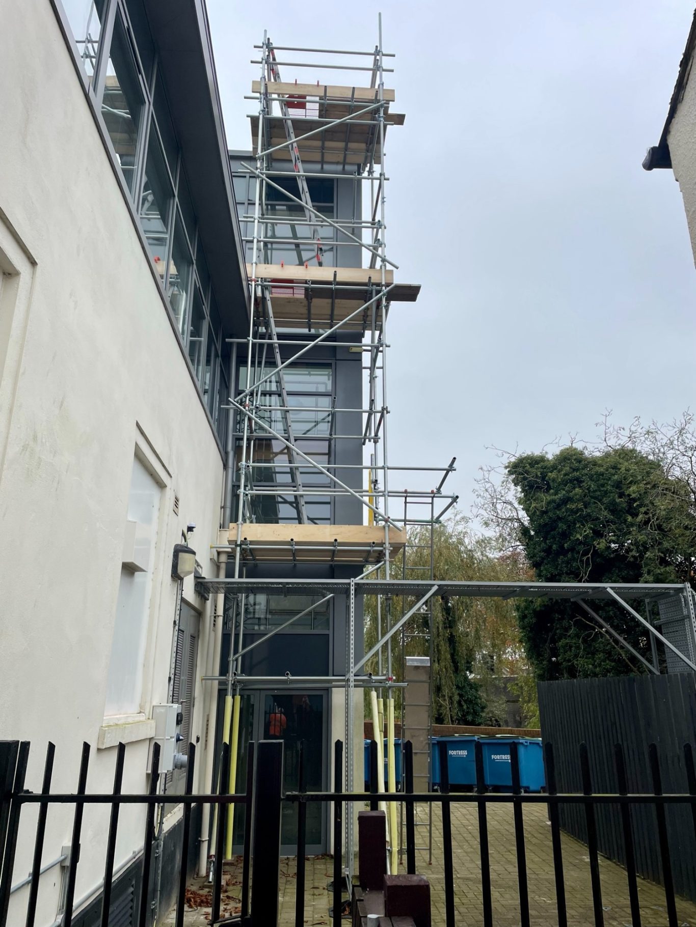 Scaffold Access tower for re-cabling in Leicester Scaffold Access tower for re-cabling in Leicester
